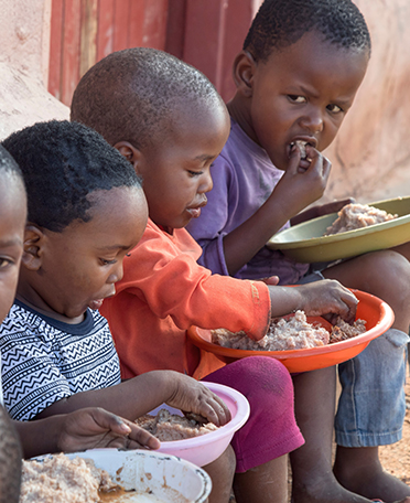 Black Children Eating Food