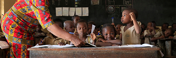 Young African students in school