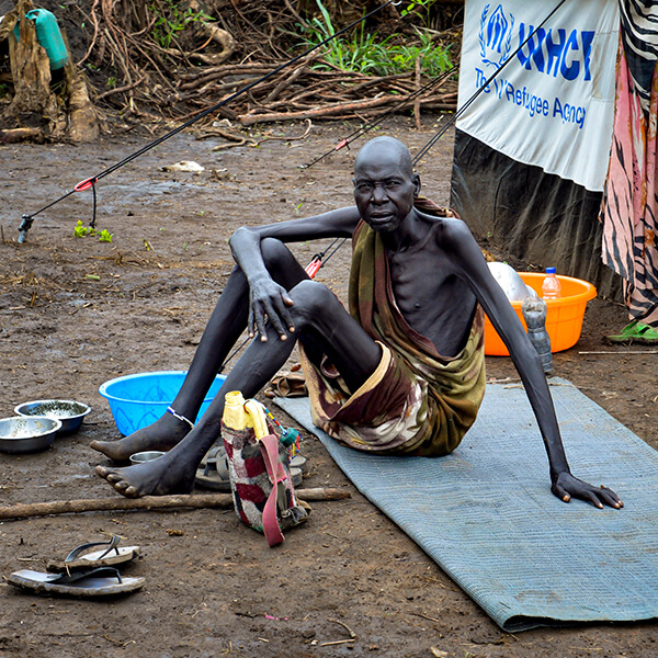 A skinny Sudanese old man